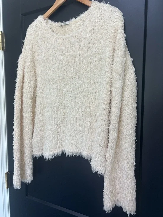 MANSUR GAVRIEL Silk sweater women’s large eyelash Frayed knit made in Italy - Picture 3 of 8